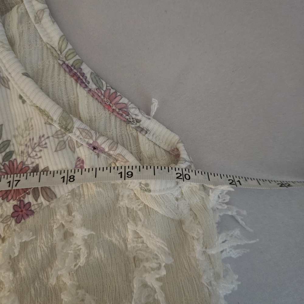 NWOT POL Mixed Media Boho Floral A-line Pink Fluffy Flowy Tank Blouse - Picture 8 of 8